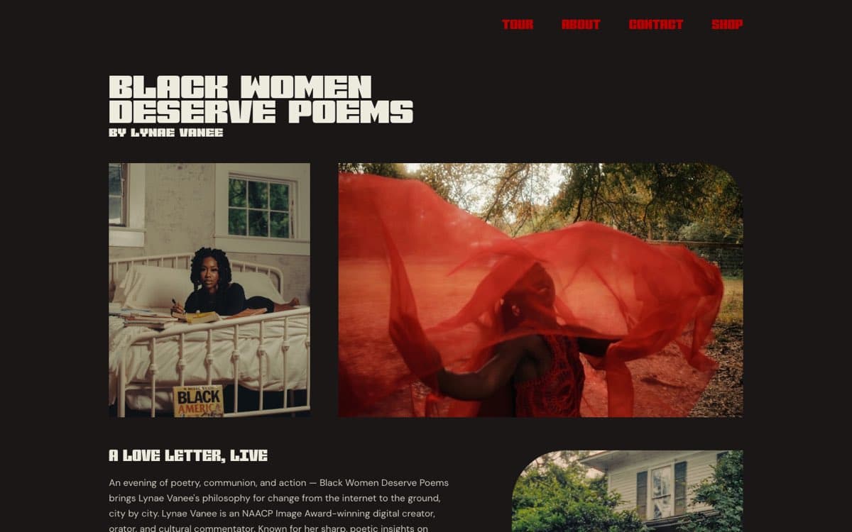 Black Women Deserve Poems tour site hero