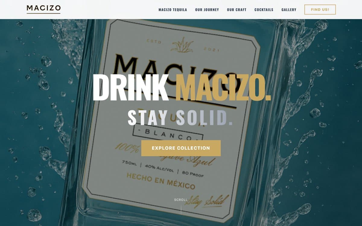 Macizo Tequila homepage hero