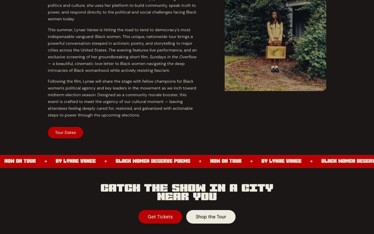 Tour description and dates